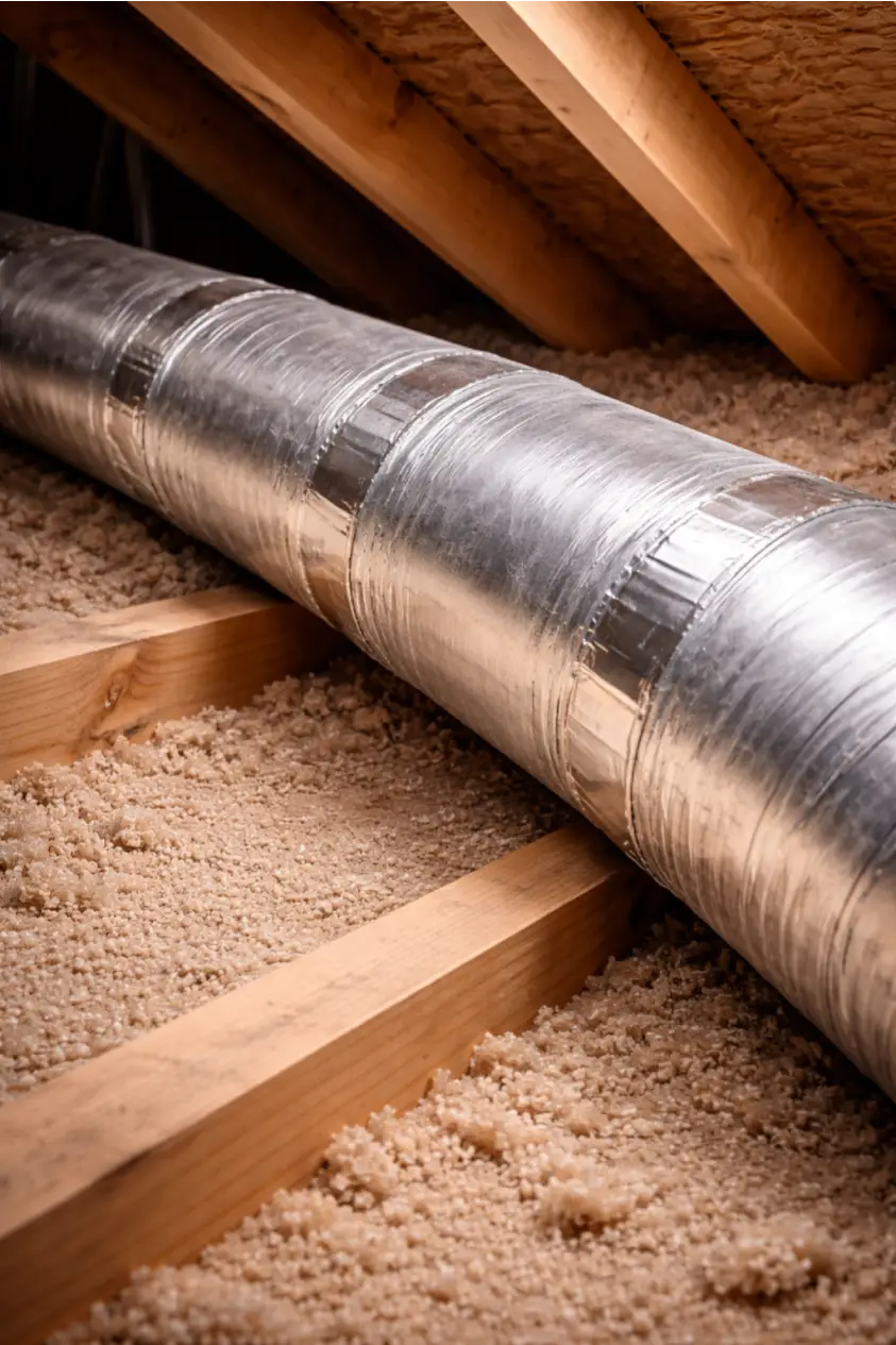 Sealed air ducts after professional duct sealing and leak repair service in Pearland Texas