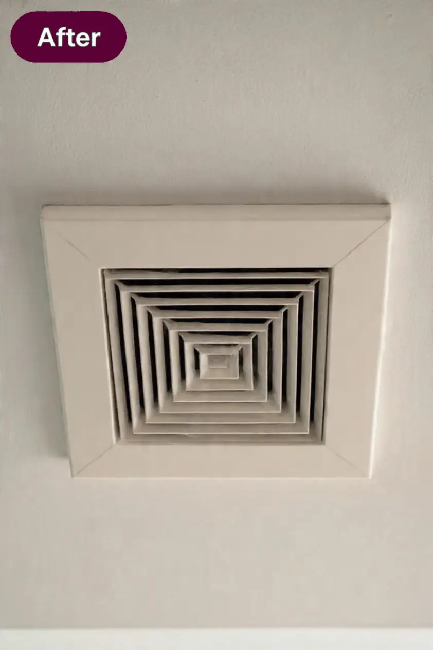 Clean air vents after professional air vent cleaning service in Pearland Texas