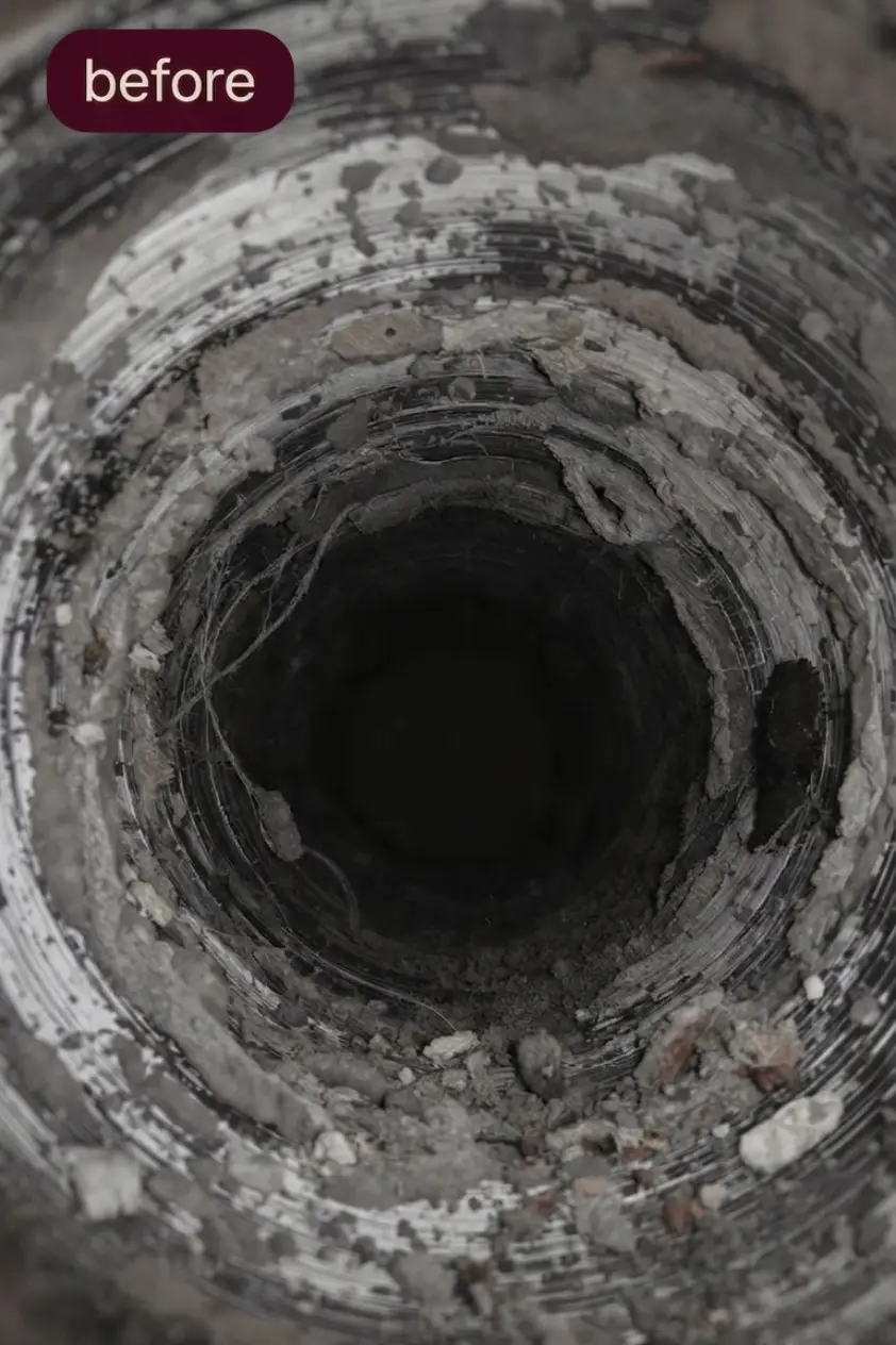 Dusty air ducts before professional cleaning in Pearland Texas home