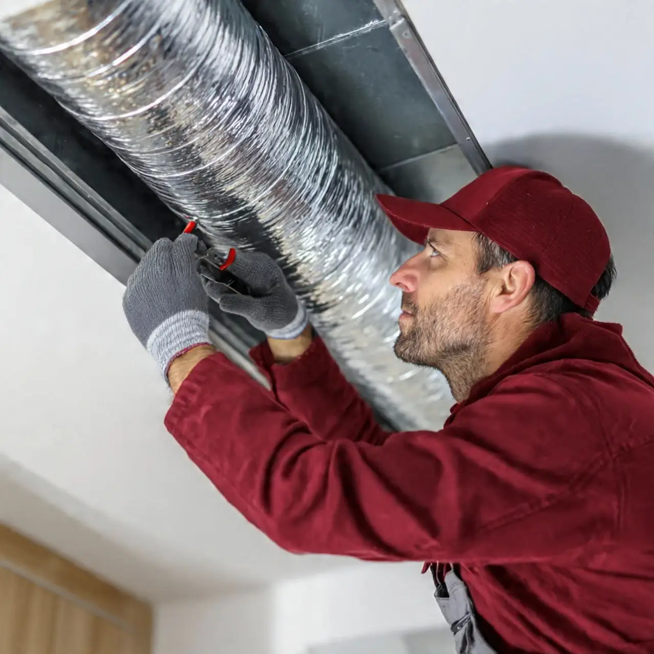 Residential HVAC system running efficiently after air duct cleaning service in Pearland Texas